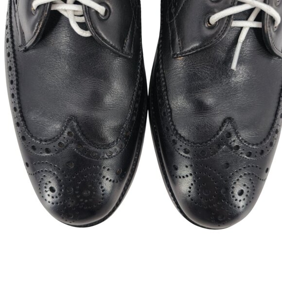 Nettleton USA Mens Size 10.5N Black Handmade Leather Dress Shoes Wingtip Oxfords - Picture 10 of 12